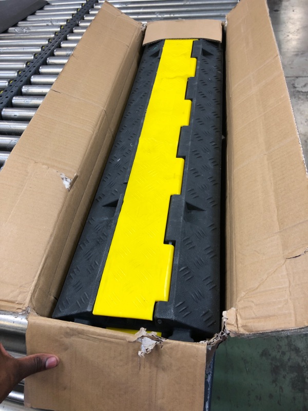 Photo 2 of 3 Pcs 2-Cable Rubber 40"x9.8"x2" Electrical Wire Cover Protector Ramp Snake Cord Vehicle
