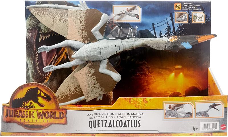 Photo 3 of 2 pack, Jurassic World Dominion Massive Action Quetzalcoatlus Dinosaur Action Figure with Attack Movement, Toy Gift with Physical and Digital Play
