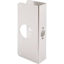 Photo 1 of 1-3/4 in. x 9 in. Thick Stainless Steel Lock and Door Reinforcer, 2-1/8 in. Single Bore, 2-3/8 in. Backset
