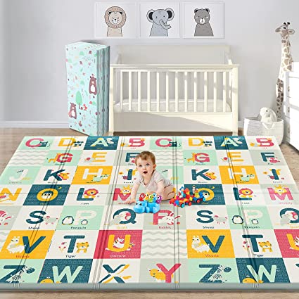 Photo 1 of Gimars XL 0.6 inch Thicker Reversible Foldable Baby Play Mat, Waterproof Foam Floor Baby Crawling Mat, Portable Baby Playmat for Infants, Toddler, Kids, Indoor Outdoor Use
