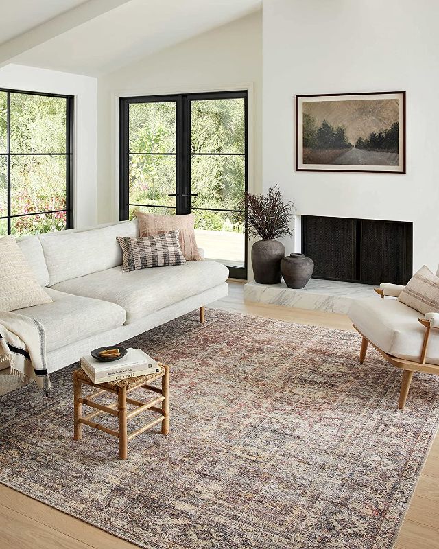 Photo 1 of Amber Lewis x Loloi Georgie Collection GER-06 Bordeaux / Antique 7'6" x 9'6" Area Rug
