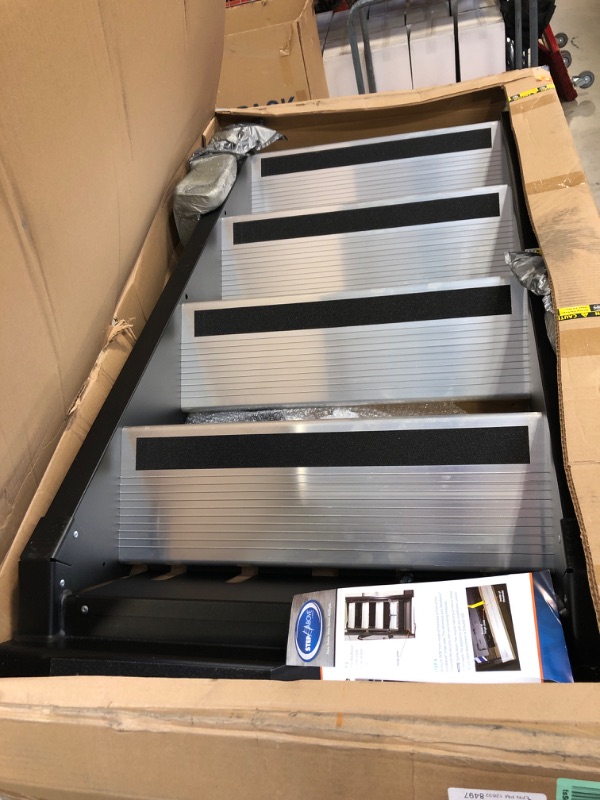 Photo 2 of MORryde STP-4-30-03H Step Above Adjustable Inch High 4 Step Portable RV Camper Motorhome Solid Entry Stair for 32 to 34 Inch Wide Doorways