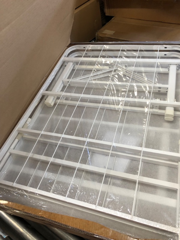 Photo 2 of ZINUS SmartBase Tool-Free Assembly Mattress Foundation / 14 Inch Metal Platform Bed Frame / No Box Spring Needed / Sturdy Steel Frame / Underbed Storage, White, Full
