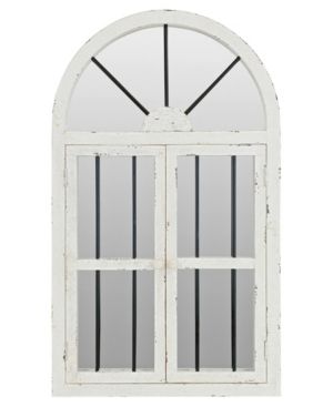 Photo 1 of Arched Window Wall Mirror Cottage Chic White 42" x 25" by Aspire
