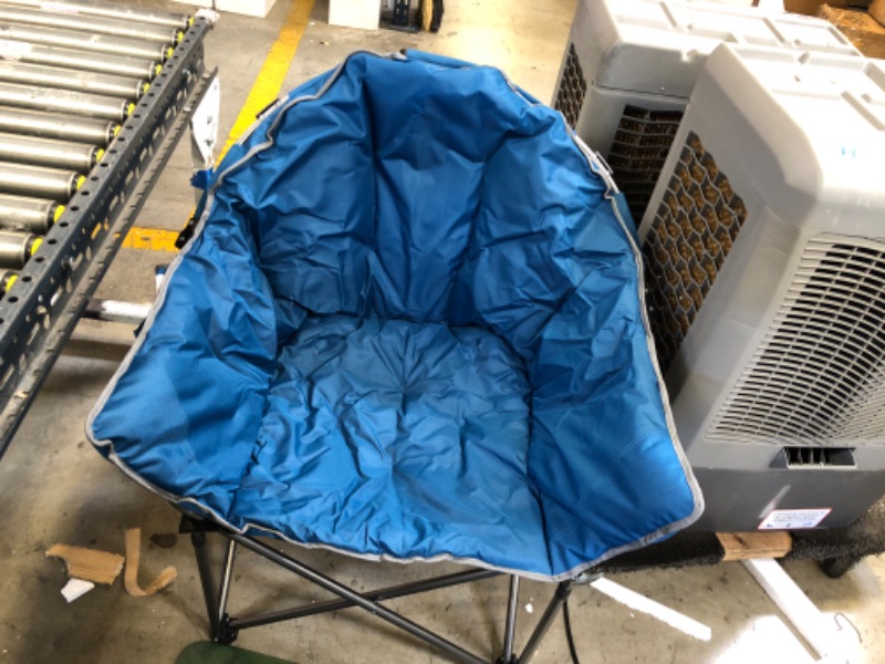 Photo 2 of ALPHA CAMP Oversized Camping Chairs Padded Moon Round Chair Saucer Recliner with Folding Cup Holder and Carry Bag
