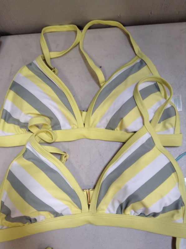 Photo 3 of 2Pcs Women's Triangle Bikini Top Only - Kona Sol™ Yellow--Size S