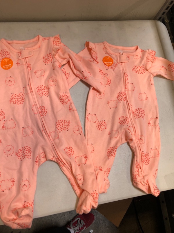 Photo 2 of Baby Girls' Sheep Footed Pajamas - Just One You made by carter's Pink Size 3&6M
