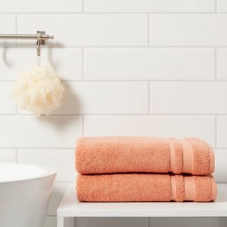 Photo 1 of 2pc Performance Towel Set Coral - Threshold 30IN x 54IN
