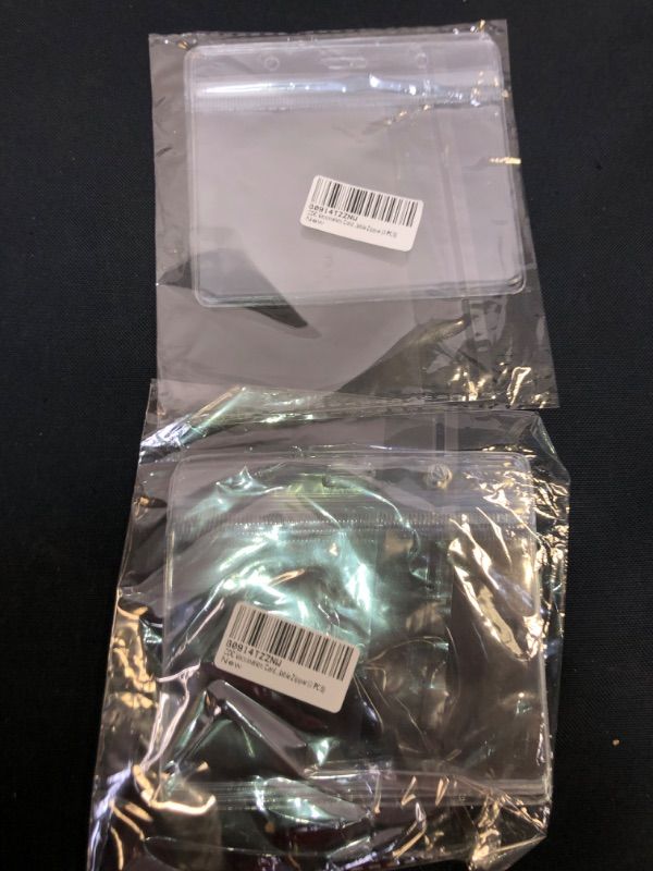 Photo 1 of 3 Pack ID Card Badge Holder, Vertical Clear PVC Card Holder Clear Vinyl Plastic Sleeve with Waterproof Type Resealable Zip, 2 PACKS