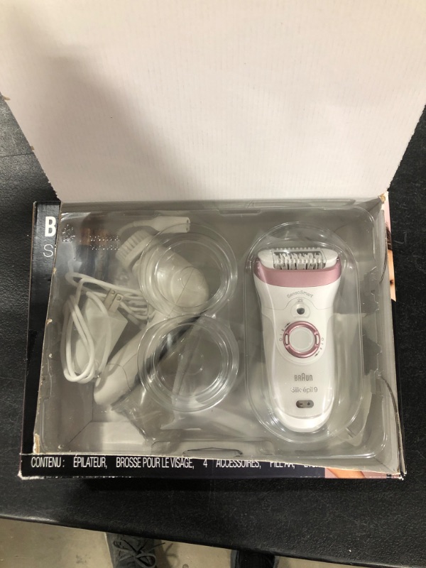 Photo 2 of Braun Epilator Silk-épil 9 9-880, Facial Hair Removal for Women, Wet & Dry, Facial Cleansing Brush, Women Shaver & Trimmer, Cordless, Rechargeable, Beauty Kit
