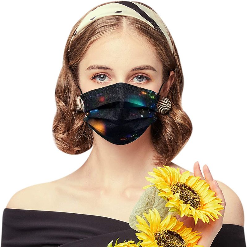 Photo 1 of 200PCS Disposable Starry Galaxy Pattern Face Masks,3 Ply Breathable Safety Mask,Disposable Mouth Face Cover for Adults (Galaxy A) 