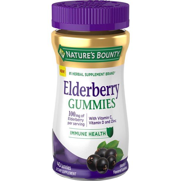 Photo 1 of 2 PACK Nature's Bounty Elderberry Gummies, Dietary Supplement, Immune Health Support, 100mg, 40 Ct
EXPIRES 08/23