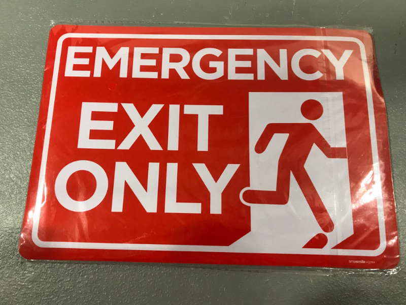 Photo 2 of Emergency Exit Only Sticker 10 Pack 10"x 7" Emergency Exit Only Alarm Will Sound Sign Premium Self-Adhesive Vinyl