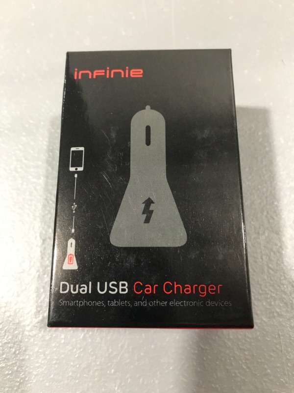 Photo 2 of INFINIE Automobile Charger for iPhone, iPad, iPod, Samsung Galaxy, Note, Smartphones and Tablets (White)