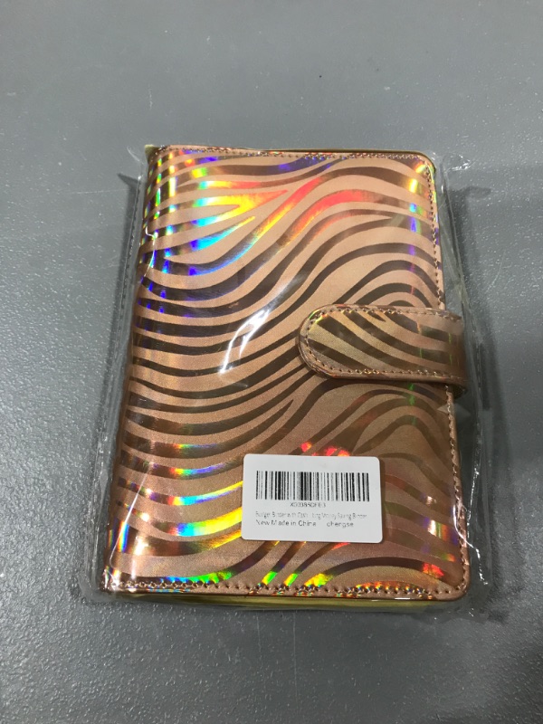 Photo 2 of Budget Binder with Cash Envelopes, Money Organizer for Cash, Budget Binder for Saving Money A6 Budget Binder with Zipper Envelopes, Cash Envelopes for Budgeting Money Saving Binder Rose Gold Zebra Holographic