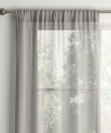 Photo 1 of 1pc Sheer Voile Window Curtain Panel Gray - Room Essentials™

