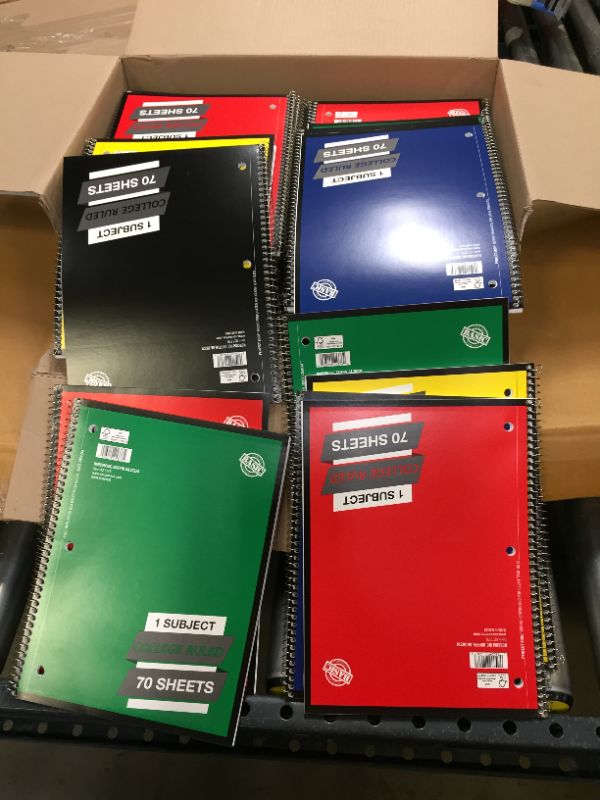 Photo 1 of 70 PACK ----- College Ruled Notebooks (10.5 X 8) 70 Sheets Per Notebook--------- MULTICOLORED