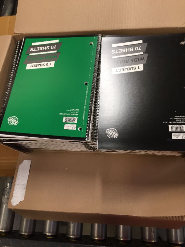 Photo 2 of 48 PACK WIDE RULED NOTBEOOK MULTICOLORED---------Norcom Spiral Notebook, College Ruled, 70pgs, 8.5" X 10" - 4 Notebooks B101
