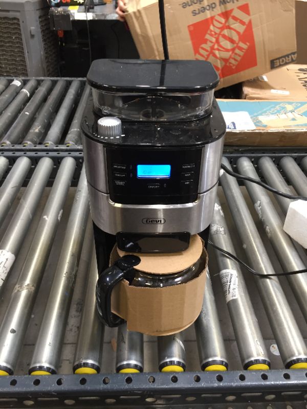 Photo 3 of 12-Cups Drip Coffee Maker with Grinder in Stainless Steel and LED Touch Control Screen
