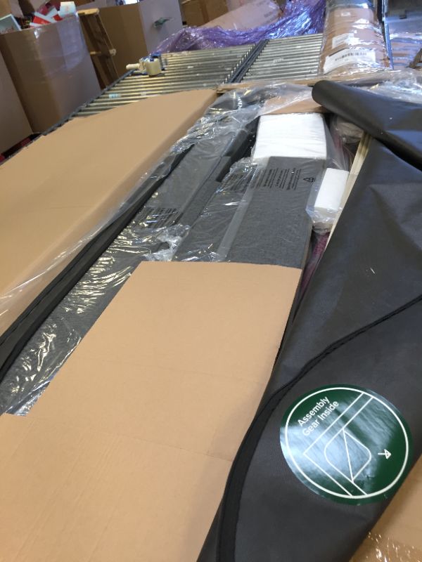 Photo 2 of ZINUS Lottie Upholstered Platform Bed Frame / Mattress Foundation / Wood Slat Support / No Box Spring Needed / Easy Assembly, Grey, King
