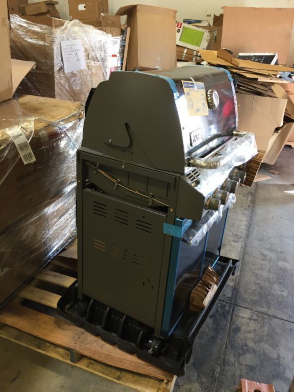 Photo 14 of Weber Summit E-470 580-Square-Inch 48,800-BTU Liquid-Propane G, Black------THERE IS A MINOR DENT ON TOP OF THE LID ------ALL THE ACCESSORIES ARE AT THE BOTTOM UNDER THE BBQ ---SEE PICTURES 
