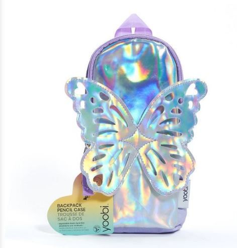 Photo 1 of 2---Yoobi™ Backpack Pencil Case Holographic Butterfly

