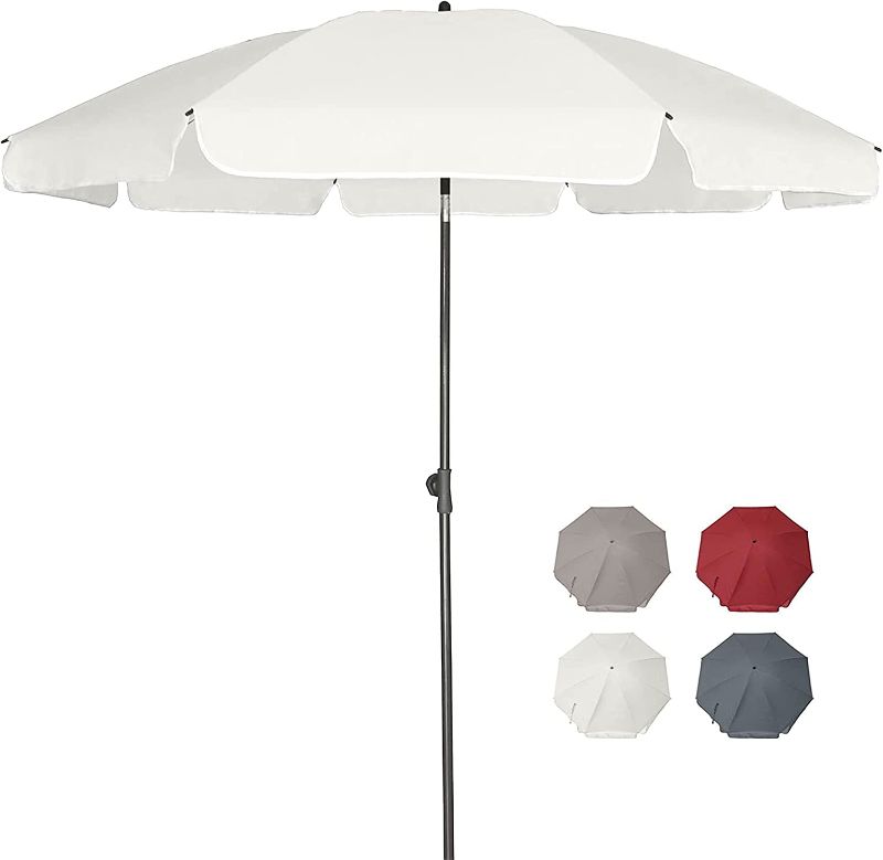 Photo 1 of AMMSUN Patio Umbrella Market Table Umbrella 6.5 ft Tilt Steel Pole UPF50+ Protection, Great for Outdoor Garden Backyard (White)
