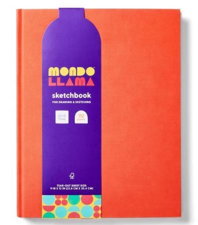 Photo 1 of 9"x12" Blank Hardcover Sketchbook Red - Mondo Llama™

