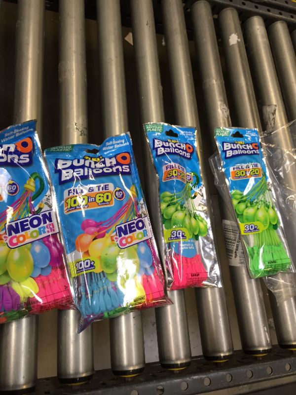 Photo 2 of 2--100 paks  water ballons - and 2 --30 paks --Bunch O Balloons Neon Splash May EC - 
