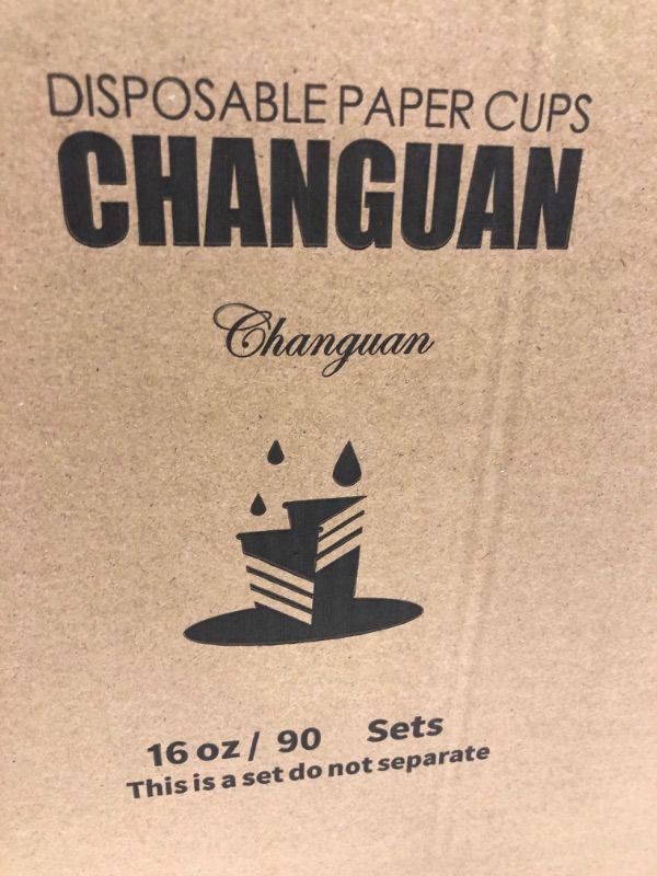 Photo 1 of 16 OZ 90 COUNT DISPOSABLE PAPER CUPS BURGANDY COLOR BY CHANGUAN
