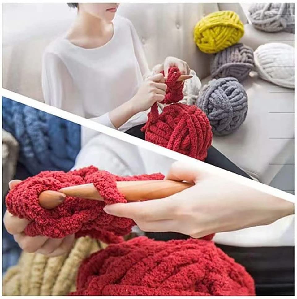 Photo 1 of YUYOYE Super Chunky Blanket Yarn for Crochet, Bulky Yarn with 20mm Circular Knitting Needle 25mm Crochet Hook, (15-2pack)
