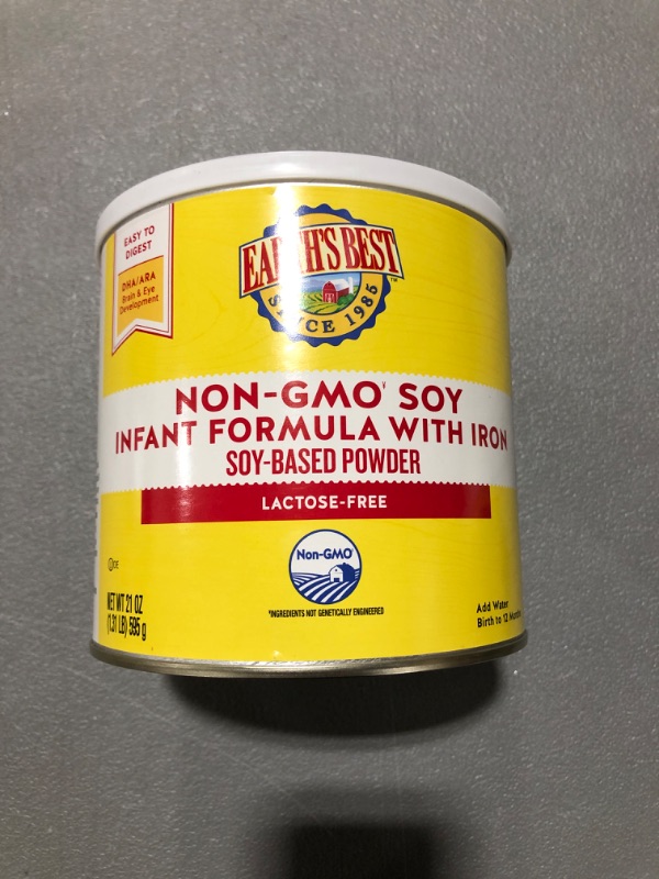 Photo 2 of Earth's Best Infant Formula with Iron, Lactose-Free, Soy-Based Powder, Birth to 12 Months - 21 oz---EXPIRES MARCH 10 2024