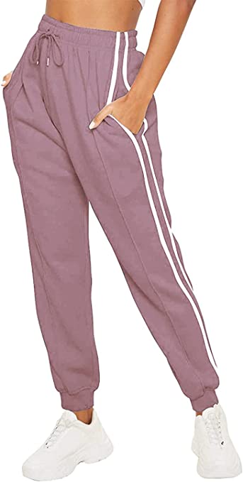 Photo 1 of Yousify Women's Comfy Casual High Waist Relaxed Fit Athletic Workout Jogger Sweatpants with Pocket-SIZE XL