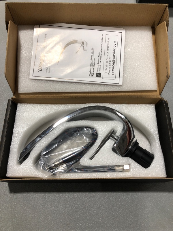 Photo 2 of Wovier Chrome Bathroom Sink Faucet with Supply Hose
