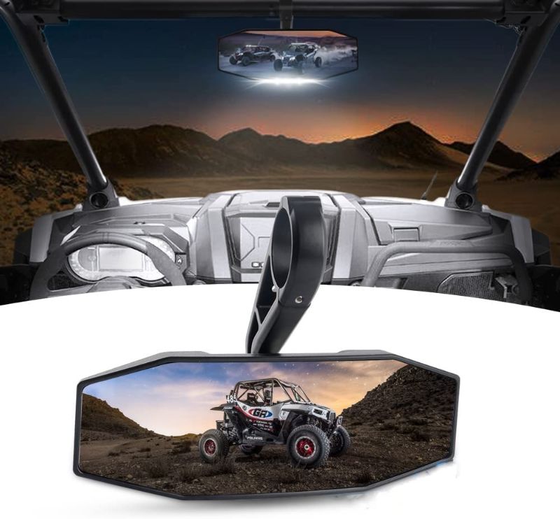 Photo 1 of  UTV Rear View Mirror with Interior Lights for 1.75" Clamp, RZR Rear View Center Mirror with Light Compatible with Polaris RZR 800 1000 S 900 2015-2018 Arctic Cat Wildcat Sport