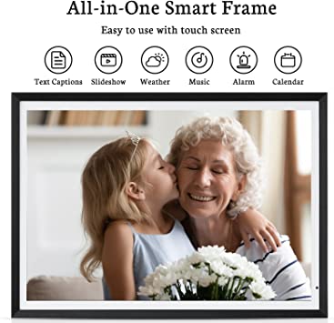 Photo 1 of BSIMB 13.5-Inch 32GB 3K Digital Photo Frame Dual Band Wi-Fi, Smart Digital Picture Frame, Light Sensor, Send Photos & Videos via App/Email Instantly, Wall Mountable, Gift for Grandparents