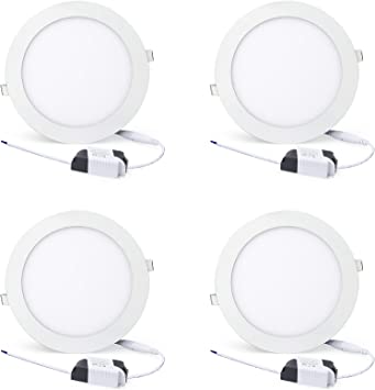 Photo 1 of 7 Inch Ultra-Thin Recessed Lighting, Xingruyu 4 Pack Led Pot Light Downlight, Dimmable, 18W=135W, 6000K Daylight, 1800 Lumens, Easy Install for Office Home Kitchen Commercial Lighting