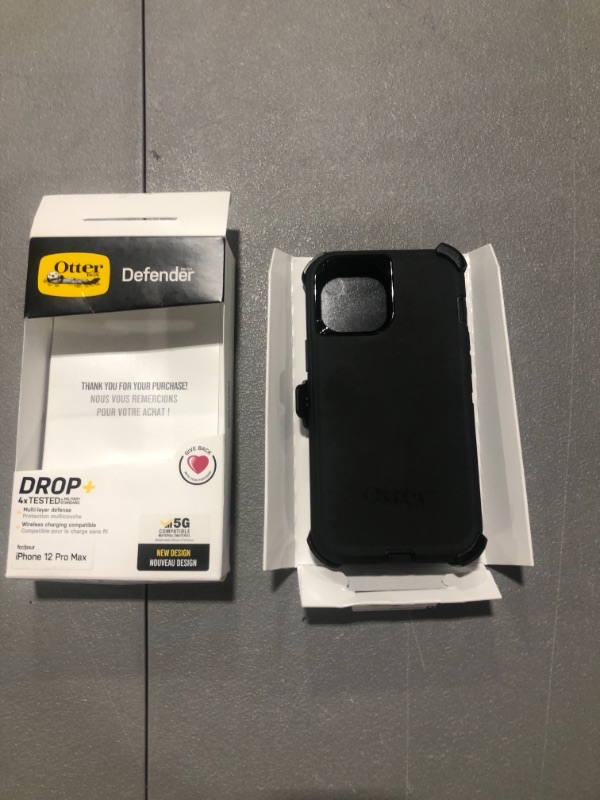 Photo 2 of OTTERBOX DEFENDER SERIES SCREENLESS EDITION Case for iPhone 12 Pro Max - BLACK Black Case