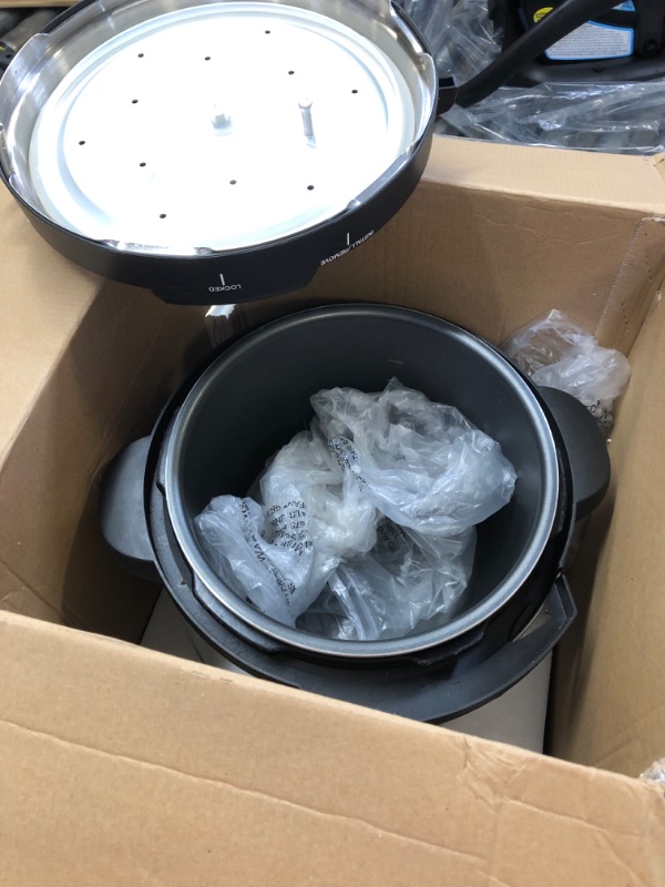 Photo 1 of 6 Qt. Black Stainless Steel Electric Pressure Cooker with Built-In Timer----missing items