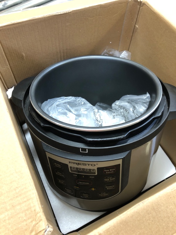 Photo 1 of 6 Qt. Black Stainless Steel Electric Pressure Cooker with Built-In Timer----missing items