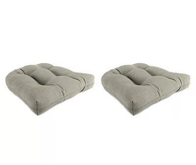 Photo 1 of Gray Outdoor Wicker Chair Cushions, 2-Pack
