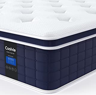 Photo 1 of 12 Inch Queen Mattress, Coolvie Hybrid Queen Mattress in a Box, Pocket Springs with Soft Knitted Fabric Cover for a Cool Sleep & Pressure Relief, Medium Firm Feel with Motion Isolation, Box Packaging Damaged, Item is New, item is Sealed
