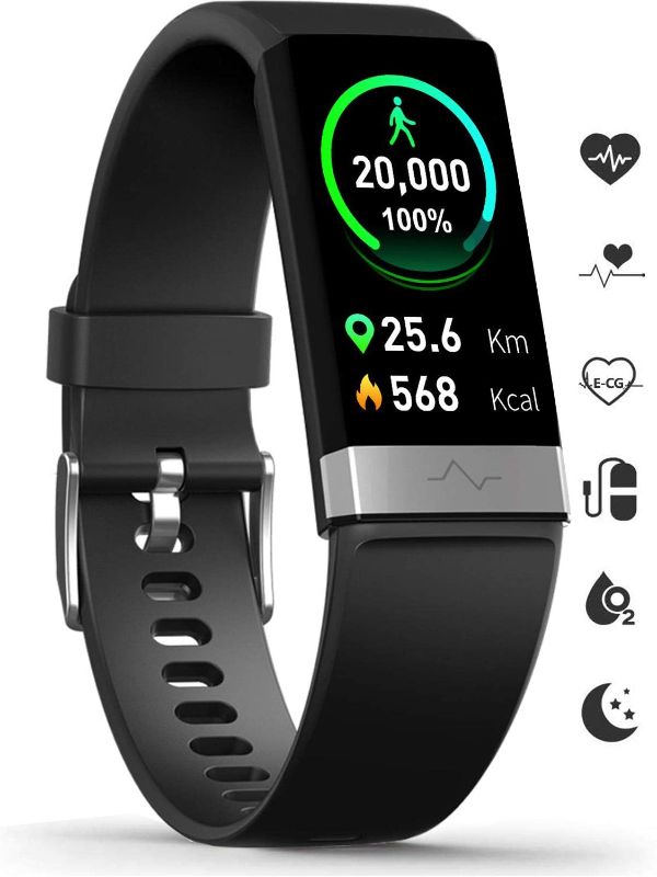 Photo 1 of MorePro Fitness Activity Tracker Heart Rate Blood Pressure Monitor, IP68 Wateproof Smart Watch with Blood Oxygen HRV Health Sleep Tracking, Smartwatch Calorie Counter Pedometer for Women Men