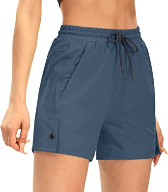 Photo 1 of AFITNE Women's 4" Hiking Shorts Quick Dry Lightweight Outdoor Shorts Travel Athletic Golf Shorts with Pockets Water Resistant
