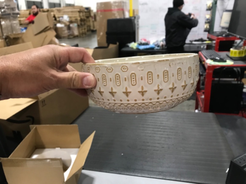 Photo 1 of  Round Glazed Ceramic Bonsai Pot with Bamboo Tray