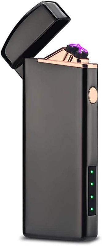 Photo 1 of Electric Lighters, USB Rechargeable Lighter, Plasma Dual Arc Lighter, Windproof Flameless Lighter, Pocket Cool Lighter with LED Battery Indication for Candles, Incense, Outdoor Camping