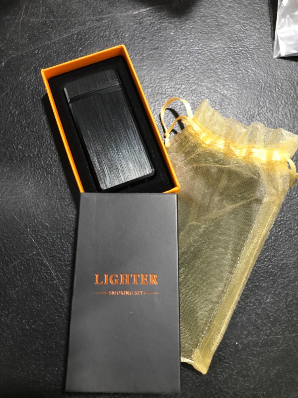 Photo 1 of Electric Lighters, USB Rechargeable Lighter, Plasma Dual Arc Lighter, Windproof Flameless Lighter, Pocket Cool Lighter with LED Battery Indication for Candles, Incense, Outdoor Camping