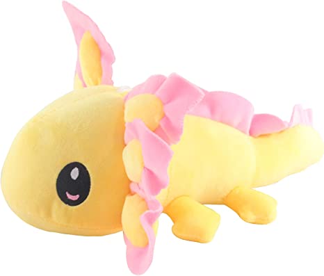 Photo 1 of Kawaii Axolotl Plush Pillow Soft Stuffed Animal Pink Yellow Axolotl Hexagonal Dinosaur Plushie Toys Doll Home Decor 13.7in (Yellow)
