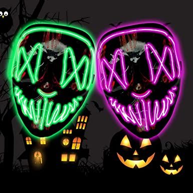 Photo 1 of 2 sets of Halloween LED masks with 3 lighting modes are ideal gifts for Halloween.
PACK OF 2 