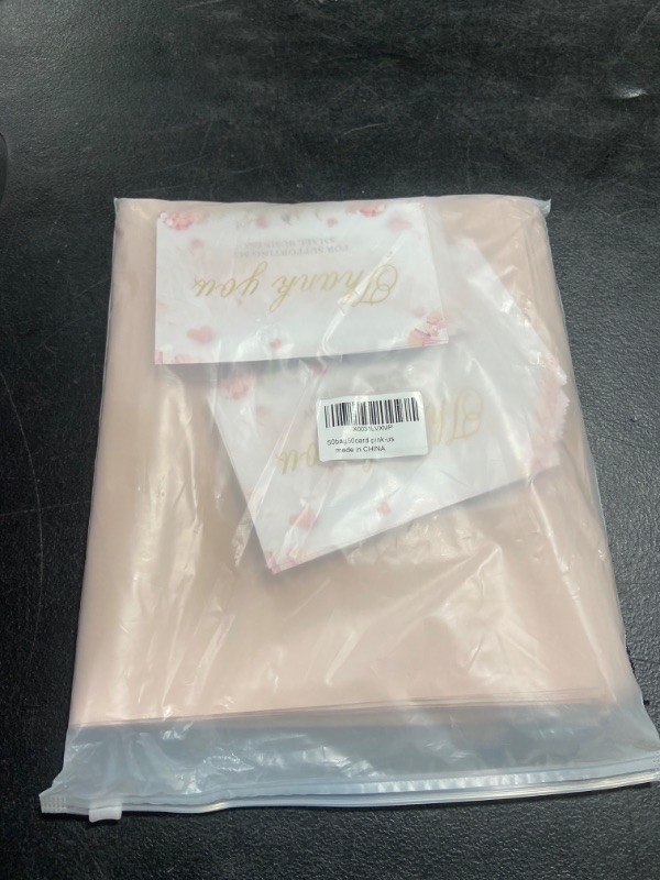 Photo 2 of 50Pcs Poly Mailers 10x13 Inch with 50Pcs Thank You Cards, Packaging Bags for Small Business, Shipping Bags for Clothing, Small Business Packaging Suppilies pink